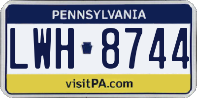 PA license plate LWH8744