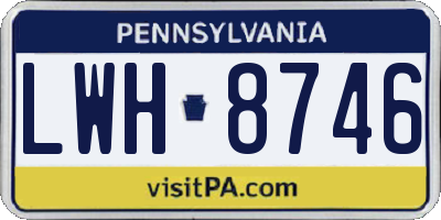 PA license plate LWH8746