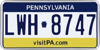 PA license plate LWH8747