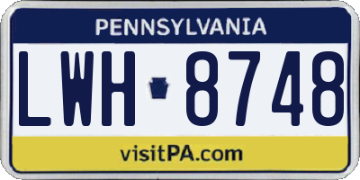PA license plate LWH8748