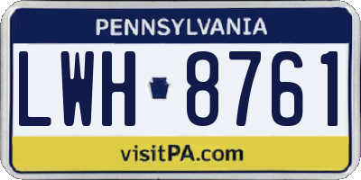 PA license plate LWH8761