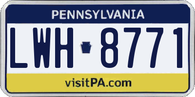 PA license plate LWH8771