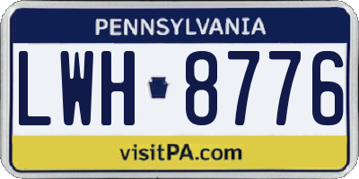 PA license plate LWH8776
