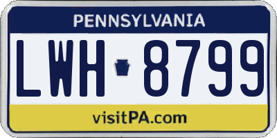 PA license plate LWH8799