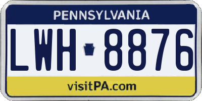 PA license plate LWH8876