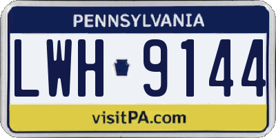 PA license plate LWH9144