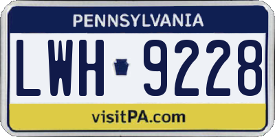 PA license plate LWH9228