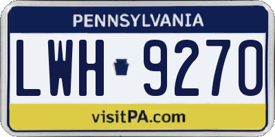 PA license plate LWH9270