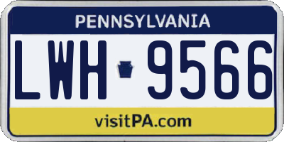 PA license plate LWH9566