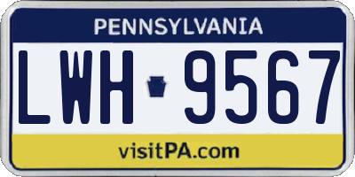 PA license plate LWH9567