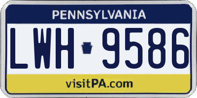 PA license plate LWH9586