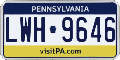 PA license plate LWH9646
