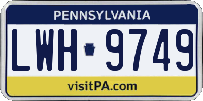 PA license plate LWH9749