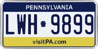 PA license plate LWH9899