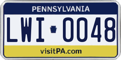 PA license plate LWI0048