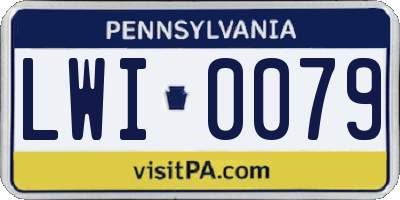 PA license plate LWI0079