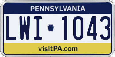 PA license plate LWI1043