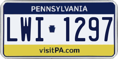PA license plate LWI1297