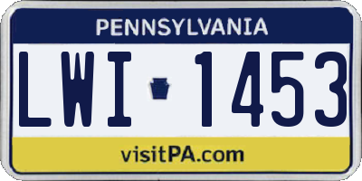 PA license plate LWI1453