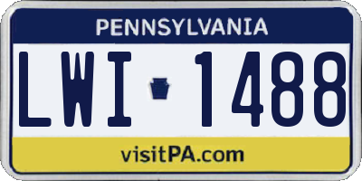 PA license plate LWI1488