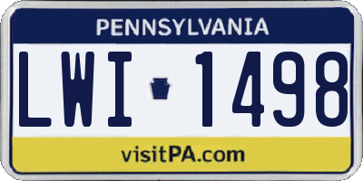 PA license plate LWI1498