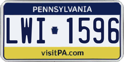 PA license plate LWI1596