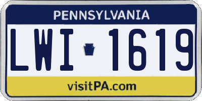 PA license plate LWI1619