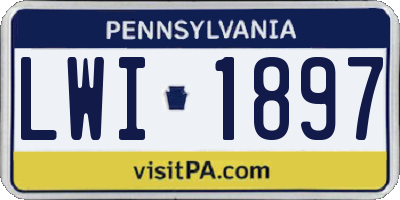 PA license plate LWI1897