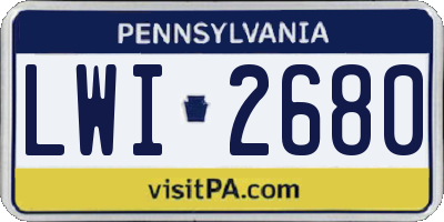 PA license plate LWI2680
