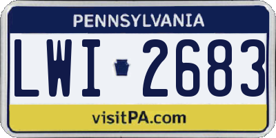 PA license plate LWI2683