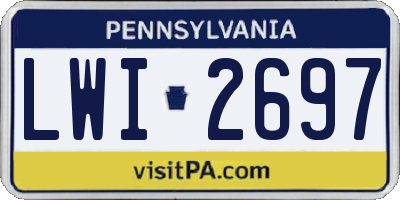 PA license plate LWI2697