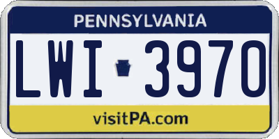 PA license plate LWI3970