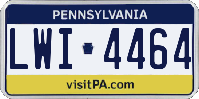 PA license plate LWI4464