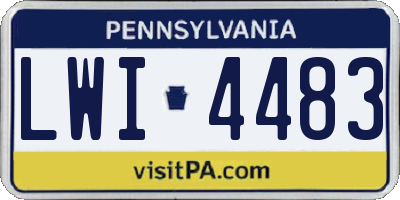 PA license plate LWI4483