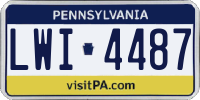 PA license plate LWI4487