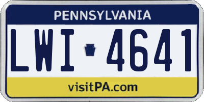 PA license plate LWI4641