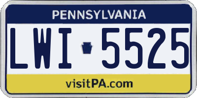 PA license plate LWI5525