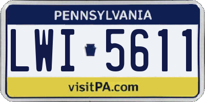 PA license plate LWI5611