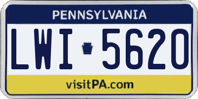 PA license plate LWI5620