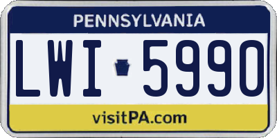 PA license plate LWI5990