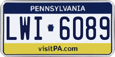 PA license plate LWI6089