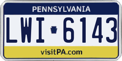 PA license plate LWI6143