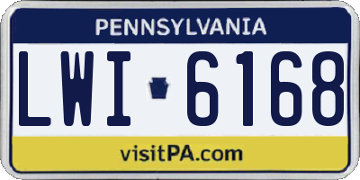 PA license plate LWI6168