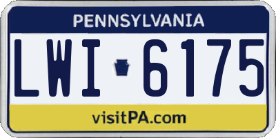 PA license plate LWI6175