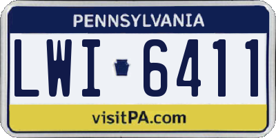 PA license plate LWI6411
