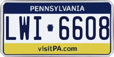 PA license plate LWI6608