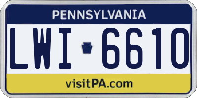 PA license plate LWI6610