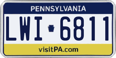 PA license plate LWI6811