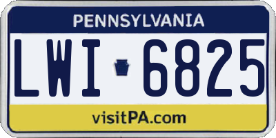 PA license plate LWI6825
