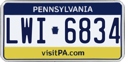 PA license plate LWI6834